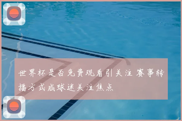 世界杯是否免费观看引关注 赛事转播方式成球迷关注焦点